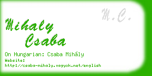 mihaly csaba business card